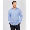 COOFANDY Mens Dress Shirts Long Sleeve Plaid Button Down Shirt Business Casual Stretch Shirts with Pocket(Light Blue White Plaid)