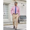 COOFANDY Mens Dress Shirts Long Sleeve Plaid Button Down Shirt Business Casual Stretch Shirts with Pocket(Pink Plaid)