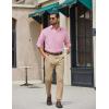 COOFANDY Mens Dress Shirts Long Sleeve Plaid Button Down Shirt Business Casual Stretch Shirts with Pocket(Pink Plaid)