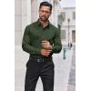 COOFANDY Mens Dress Shirts Long Sleeve Stain Shield Button Down Shirt Regular Fit Formal Business Wedding Shirts(Army Green)
