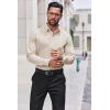 COOFANDY Mens Dress Shirts Long Sleeve Stain Shield Button Down Shirt Regular Fit Formal Business Wedding Shirts(Beige)