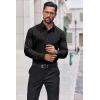 COOFANDY Mens Dress Shirts Long Sleeve Stain Shield Button Down Shirt Regular Fit Formal Business Wedding Shirts(Black)