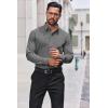 COOFANDY Mens Dress Shirts Long Sleeve Stain Shield Button Down Shirt Regular Fit Formal Business Wedding Shirts(Dark Grey)