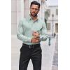 COOFANDY Mens Dress Shirts Long Sleeve Stain Shield Button Down Shirt Regular Fit Formal Business Wedding Shirts(Light Green)