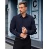 COOFANDY Mens Dress Shirts Long Sleeve Wrinkle Free Button Down Shirts Formal Business Shirt(Dark Blue)