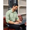 COOFANDY Mens Dress Shirts Long Sleeve Wrinkle Free Button Down Shirts Formal Business Shirt(Light Green)