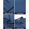 COOFANDY Mens Dress Shirts Long Sleeve Wrinkle Free Button Down Shirts Formal Business Shirt(Navy Blue)