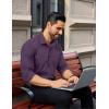 COOFANDY Mens Dress Shirts Long Sleeve Wrinkle Free Button Down Shirts Formal Business Shirt(Purple)