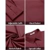 COOFANDY Mens Dress Shirts Long Sleeve Wrinkle Free Button Down Shirts Formal Business Shirt(Wine Red)