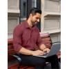COOFANDY Mens Dress Shirts Long Sleeve Wrinkle Free Button Down Shirts Formal Business Shirt(Wine Red)