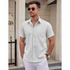 COOFANDY Mens Dress Shirts Short Sleeve Business Casual Shirts Regular Fit Casual Button Down Untucked Shirts(A-white)