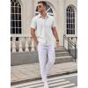 COOFANDY Mens Dress Shirts Short Sleeve Business Casual Shirts Regular Fit Casual Button Down Untucked Shirts(A-white)
