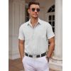 COOFANDY Mens Dress Shirts Short Sleeve Business Casual Shirts Regular Fit Casual Button Down Untucked Shirts(A-white)