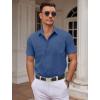COOFANDY Mens Dress Shirts Short Sleeve Business Casual Shirts Regular Fit Casual Button Down Untucked Shirts(Navy Blue)