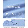 COOFANDY Mens Dress Shirts Untucked Long Sleeve Button Down Denim Shirt Stretch Business Casual Shirts for Men(Blue)