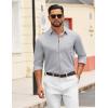 COOFANDY Mens Dress Shirts Untucked Long Sleeve Button Down Denim Shirt Stretch Business Casual Shirts for Men(Grey)