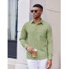 COOFANDY Mens Dress Shirts Untucked Long Sleeve Button Down Denim Shirt Stretch Business Casual Shirts for Men(Light Green)