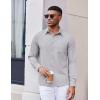 COOFANDY Mens Dress Shirts Untucked Long Sleeve Button Down Denim Shirt Stretch Business Casual Shirts for Men(Light Grey)