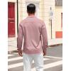 COOFANDY Mens Dress Shirts Untucked Long Sleeve Button Down Denim Shirt Stretch Business Casual Shirts for Men(Pink)