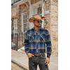 COOFANDY Men’s Fall Plaid Button Down Shirt Long Sleeve Casual Cowboy Work Shirts Lightweight Flannel Shirts Two Pocket(A Plaid-green Blue Plaid)