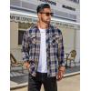 COOFANDY Men’s Fall Plaid Button Down Shirt Long Sleeve Casual Cowboy Work Shirts Lightweight Flannel Shirts Two Pocket(A Plaid-navy Khaki Plaid)