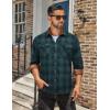 COOFANDY Men’s Fall Plaid Button Down Shirt Long Sleeve Casual Cowboy Work Shirts Lightweight Flannel Shirts Two Pocket(Plaid-green)