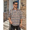 COOFANDY Men’s Fall Plaid Button Down Shirt Long Sleeve Casual Cowboy Work Shirts Lightweight Flannel Shirts Two Pocket(Plaid-khaki)