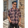 COOFANDY Men’s Fall Plaid Button Down Shirt Long Sleeve Casual Cowboy Work Shirts Lightweight Flannel Shirts Two Pocket(Plaid-vibrant Orange)