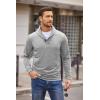COOFANDY Men’s Fashion Shawl Collar Pullover Casual Long Sleeve Knitted Sweater Sweatshirts(Sweatshirt-gray)