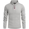 COOFANDY Men’s Fashion Shawl Collar Pullover Casual Long Sleeve Knitted Sweater Sweatshirts(Sweatshirt-gray)