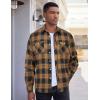 COOFANDY Men’s Flannel Plaid Shirts Long Sleeve Casual Button Down Shirt with Pockets(Black Brown)