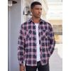 COOFANDY Men’s Flannel Plaid Shirts Long Sleeve Casual Button Down Shirt with Pockets(Black Pink Plaid)