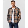 COOFANDY Men’s Flannel Plaid Shirts Long Sleeve Casual Button Down Shirt with Pockets(Black-orange Plaid)