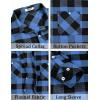 COOFANDY Men’s Flannel Plaid Shirts Long Sleeve Casual Button Down Shirt with Pockets(Blue)