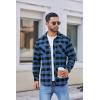 COOFANDY Men’s Flannel Plaid Shirts Long Sleeve Casual Button Down Shirt with Pockets(Blue)
