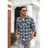 COOFANDY Men’s Flannel Plaid Shirts Long Sleeve Casual Button Down Shirt with Pockets(Blue White)