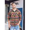 COOFANDY Men’s Flannel Plaid Shirts Long Sleeve Casual Button Down Shirt with Pockets(Brown Red)