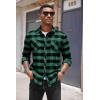COOFANDY Men’s Flannel Plaid Shirts Long Sleeve Casual Button Down Shirt with Pockets(Green)