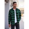 COOFANDY Men’s Flannel Plaid Shirts Long Sleeve Casual Button Down Shirt with Pockets(Green)