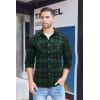 COOFANDY Men’s Flannel Plaid Shirts Long Sleeve Casual Button Down Shirt with Pockets(Green Black)
