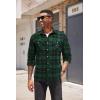 COOFANDY Men’s Flannel Plaid Shirts Long Sleeve Casual Button Down Shirt with Pockets(Green Black)
