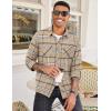 COOFANDY Men’s Flannel Plaid Shirts Long Sleeve Casual Button Down Shirt with Pockets(Khaki)