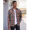 COOFANDY Men’s Flannel Plaid Shirts Long Sleeve Casual Button Down Shirt with Pockets(Khaki Red Plaid)