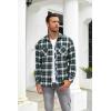 COOFANDY Men’s Flannel Plaid Shirts Long Sleeve Casual Button Down Shirt with Pockets(Navy Green)