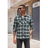 COOFANDY Men’s Flannel Plaid Shirts Long Sleeve Casual Button Down Shirt with Pockets(Navy Green)