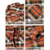COOFANDY Men’s Flannel Plaid Shirts Long Sleeve Casual Button Down Shirt with Pockets(Orange Green)