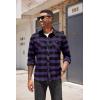 COOFANDY Men’s Flannel Plaid Shirts Long Sleeve Casual Button Down Shirt with Pockets(Purple)