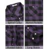 COOFANDY Men’s Flannel Plaid Shirts Long Sleeve Casual Button Down Shirt with Pockets(Purple)