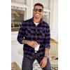 COOFANDY Men’s Flannel Plaid Shirts Long Sleeve Casual Button Down Shirt with Pockets(Purple)