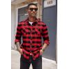 COOFANDY Men’s Flannel Plaid Shirts Long Sleeve Casual Button Down Shirt with Pockets(Red)